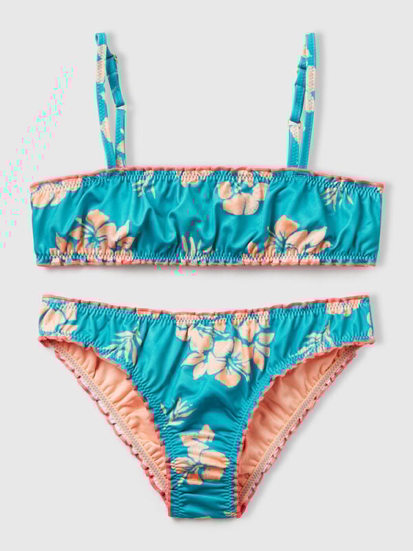 Bikini de plage imprimé fleuri Filles