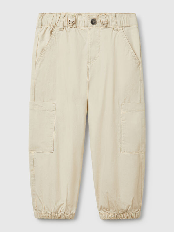 Pantalon parachute en coton stretch Garçon
