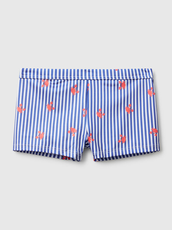 Maillot de bain boxer rayé avec crabes Garçon