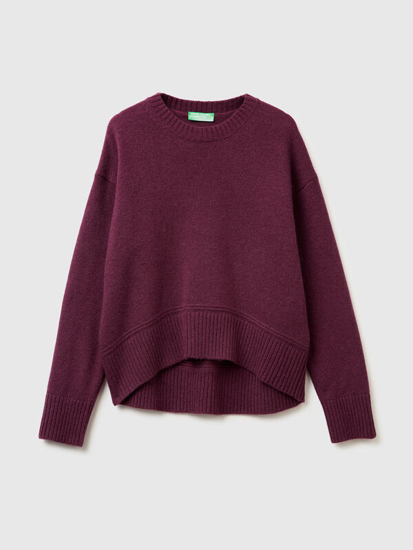 Pull en laine mélangée coupe carrée Femme
