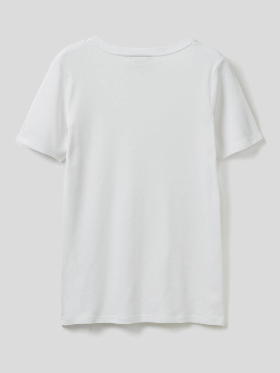 T-shirt en pur coton avec col en V image number 2