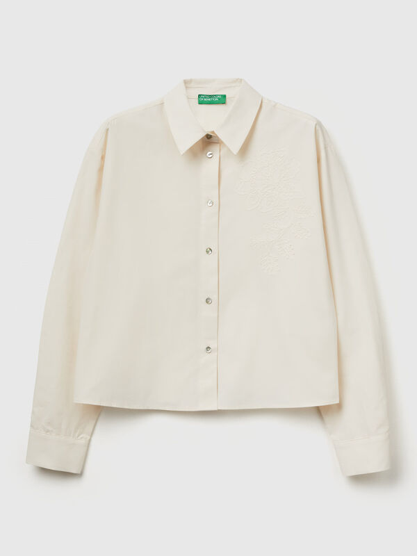 Chemise à broderie florale Femme