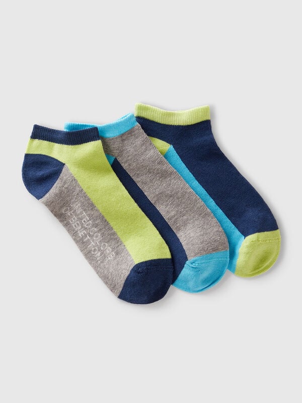 Trois paires de chaussettes color block Garçon