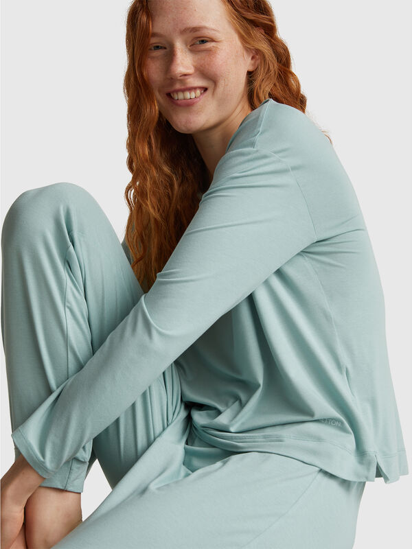 T-shirt à manches longues en modal extensible Femme