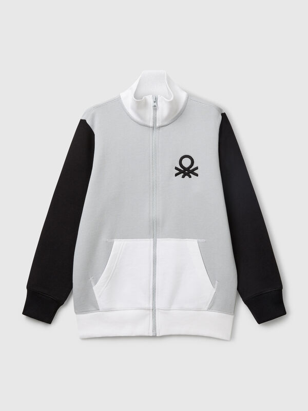 Sweat-shirt zippé en coton pur Garçon