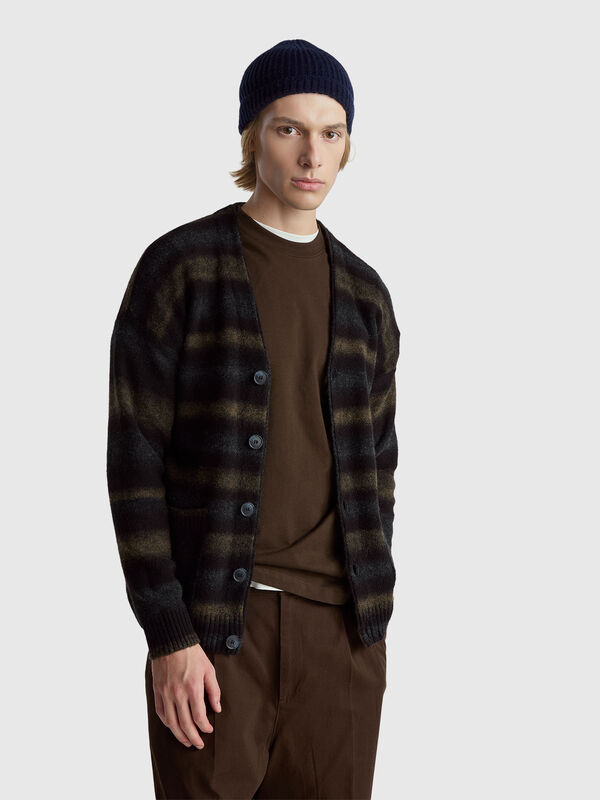 Cardigan en mélange de laine et d'alpaga Homme