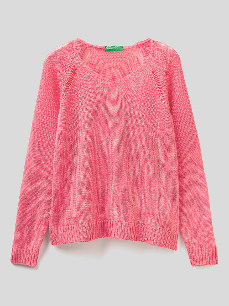 Pull avec détails à grandes mailles image number 1