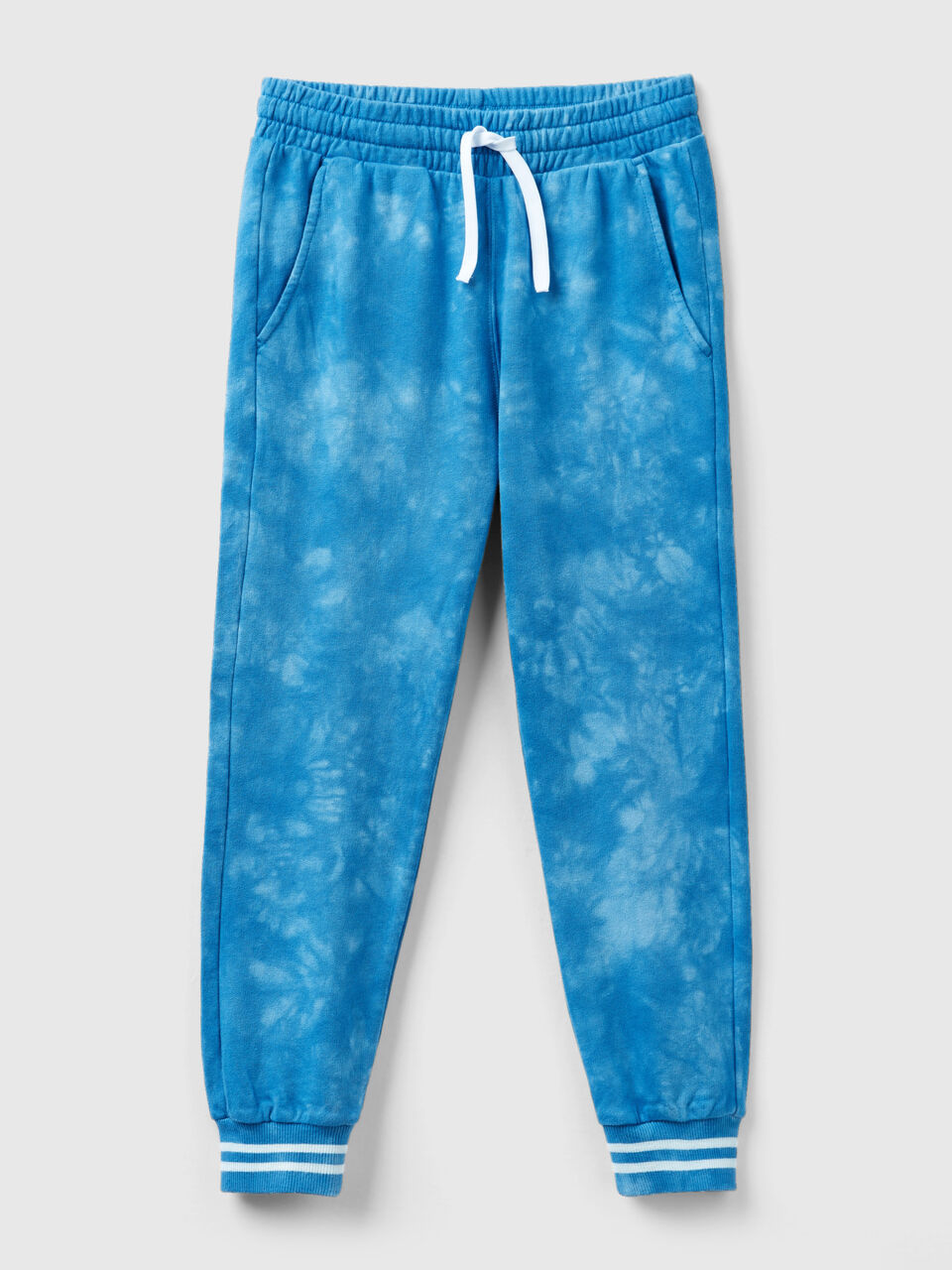 Pantalon jogging effet tie and dye garçon en molleton - imprime bleu canard