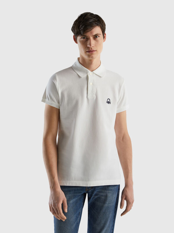 Polo blanc coupe slim Homme
