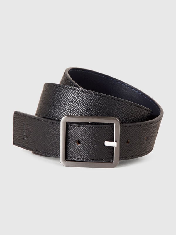 Ceinture réversible en tissu enduit Homme