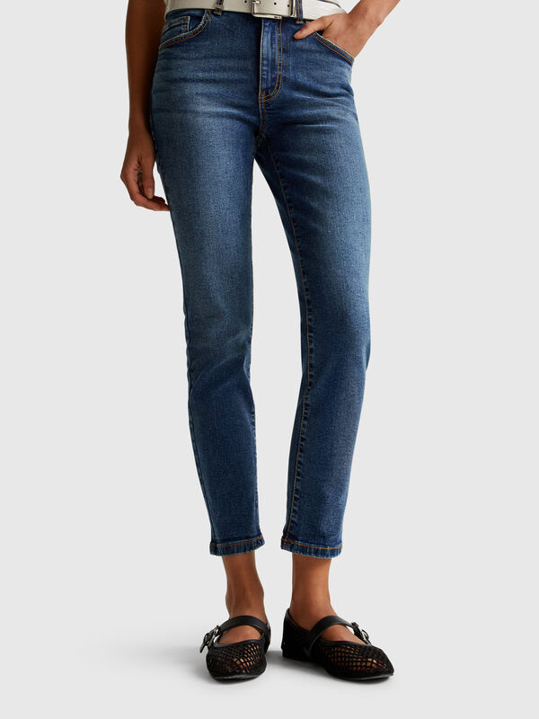 Jean slim taille haute Femme