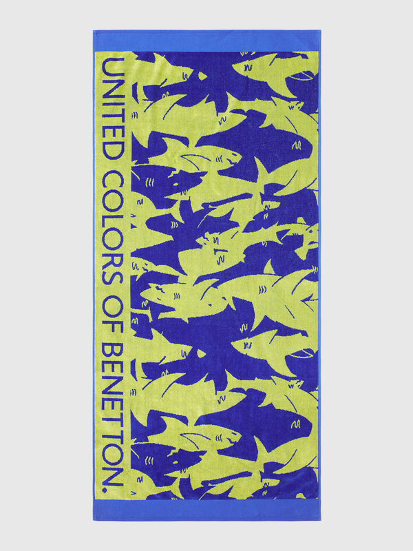 Serviette de plage jacquard requins Garçon