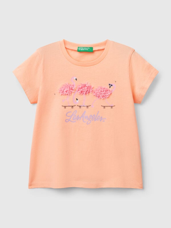 T-shirt avec application effet pétale Filles
