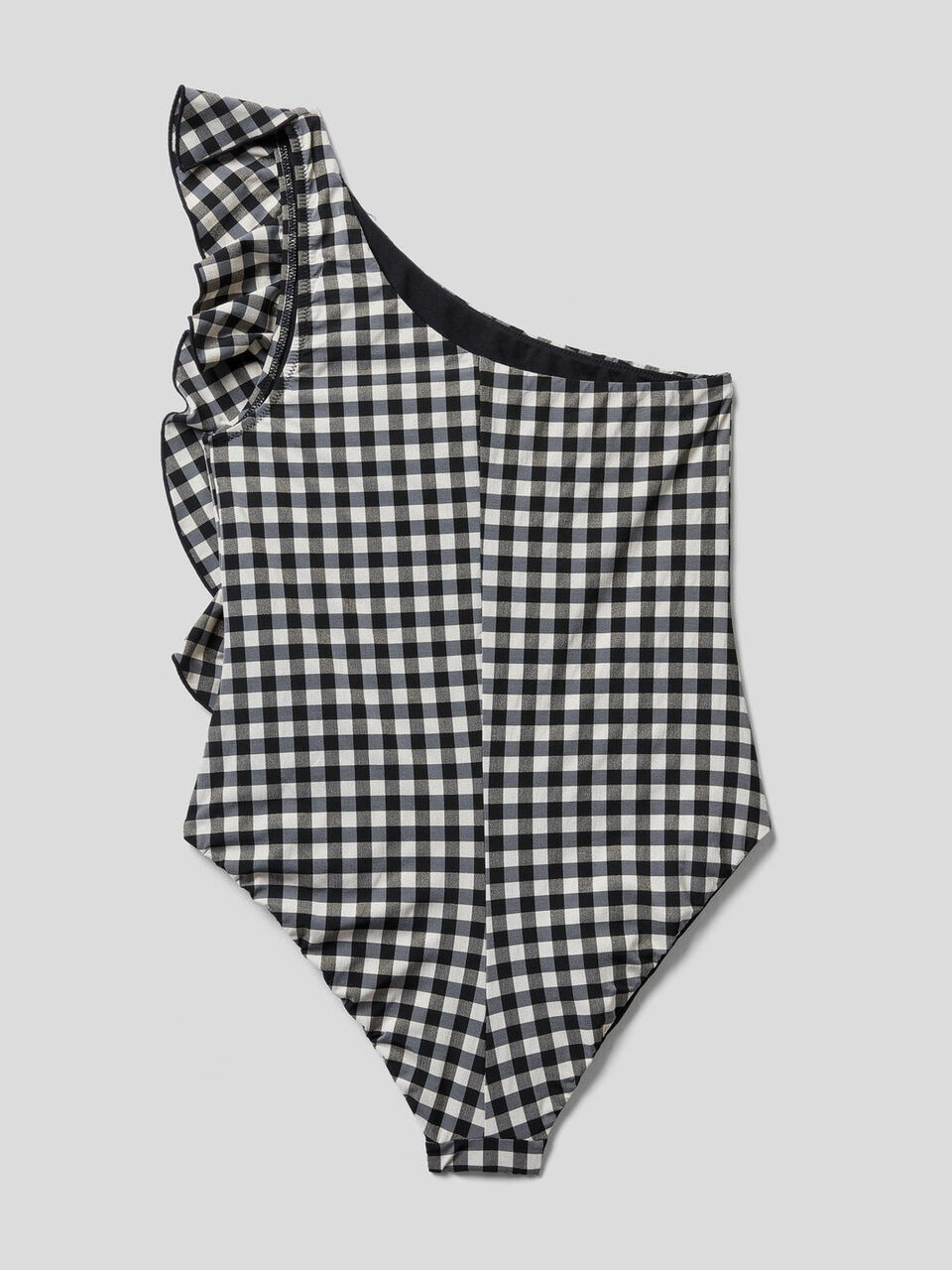 Maillot une pièce asymétrique vichy image number 2