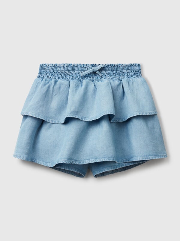 Minijupe en chambray à volants Filles