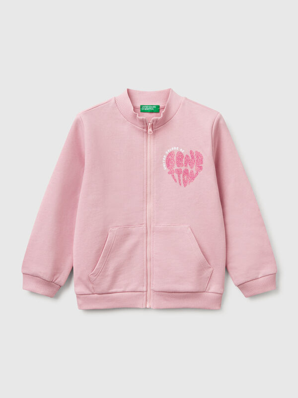 Sweat-shirt zippé en coton  Filles