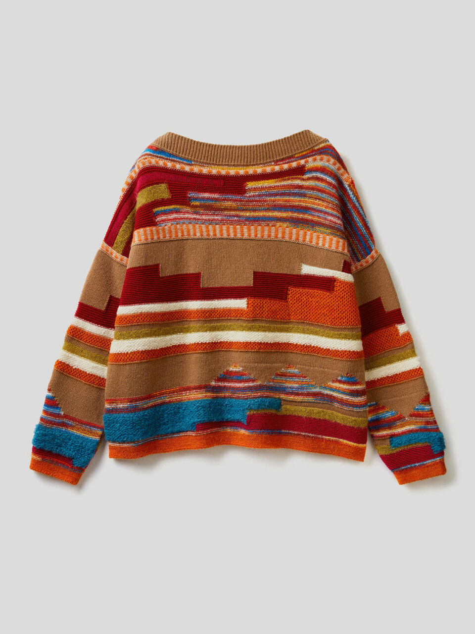 Pull multicolore avec motifs en intarsia image number 2