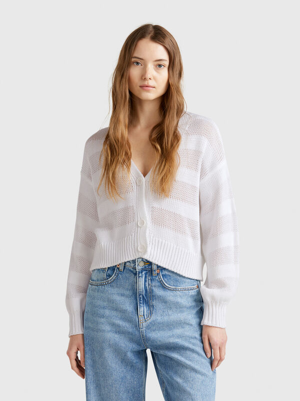 Cardigan tricoté 100% coton Femme