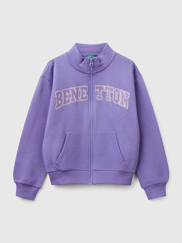 Sweatshirt avec fermeture éclair et col montant Filles