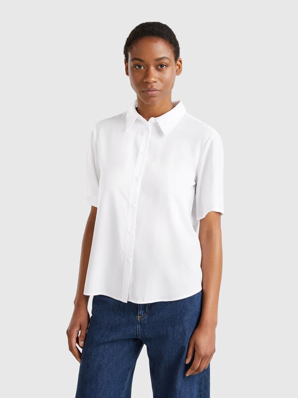 Chemise manches 3/4 en viscose Femme