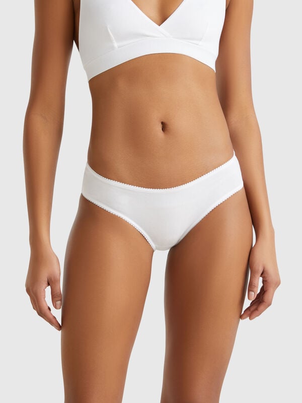 Slip basique en coton stretch Femme