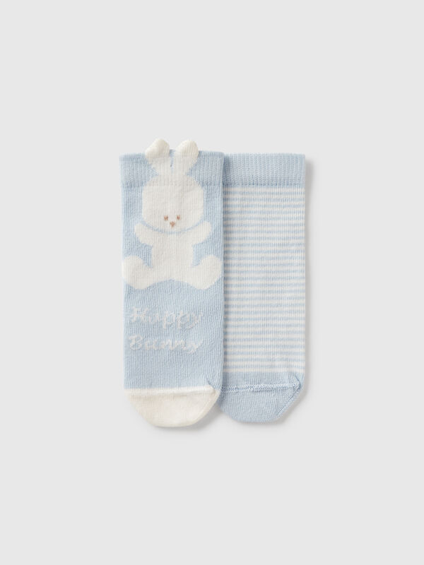Lot de chaussettes à rayures et lapin Naissancede