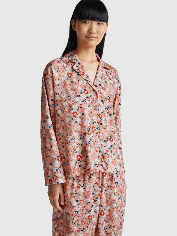 Pyjama fleuri fluide Femme