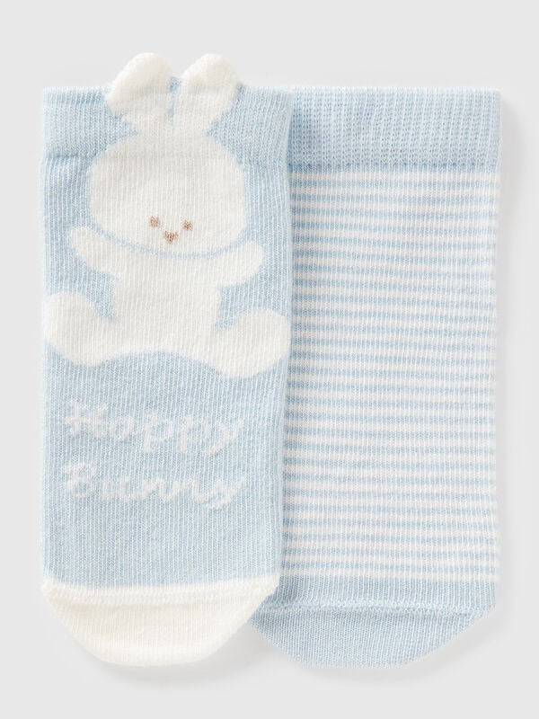 Ensemble de chaussettes à rayures et lapin Naissancede