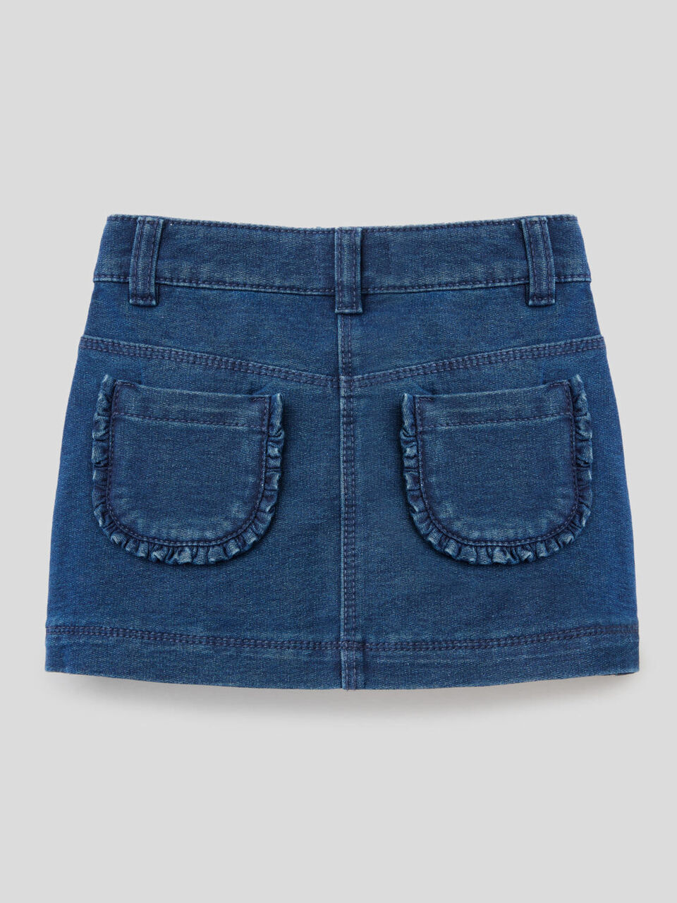 Mini-jupe en molleton effet denim image number 2