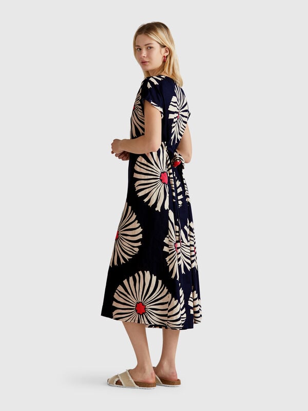 Robe en lin imprimé Femme
