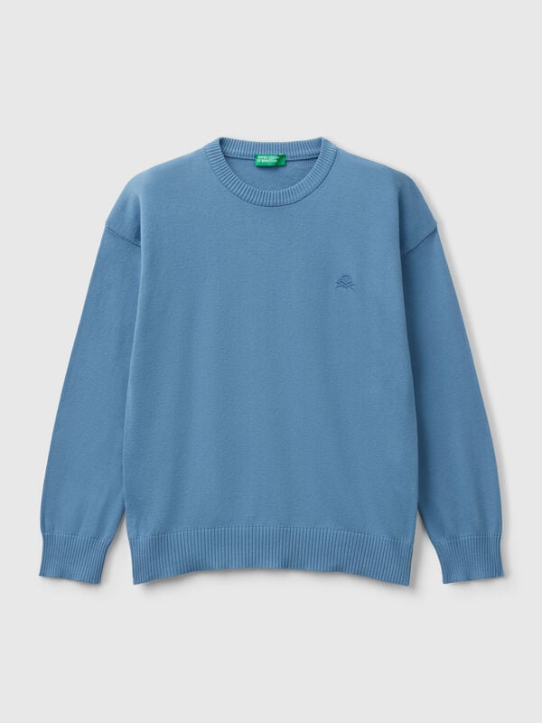 Pull en pur coton avec logo Garçon