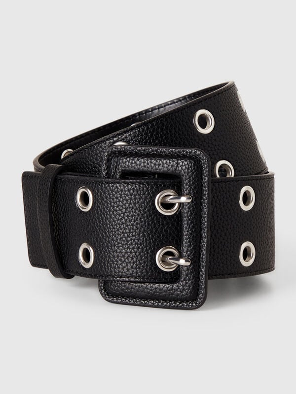 Ceinture taille haute en tissu enduit Femme
