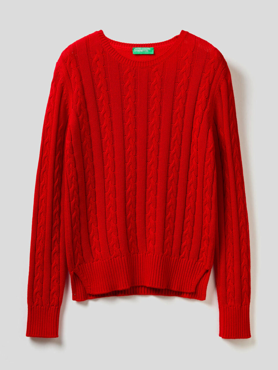 Pull en coton avec torsades. image number 1
