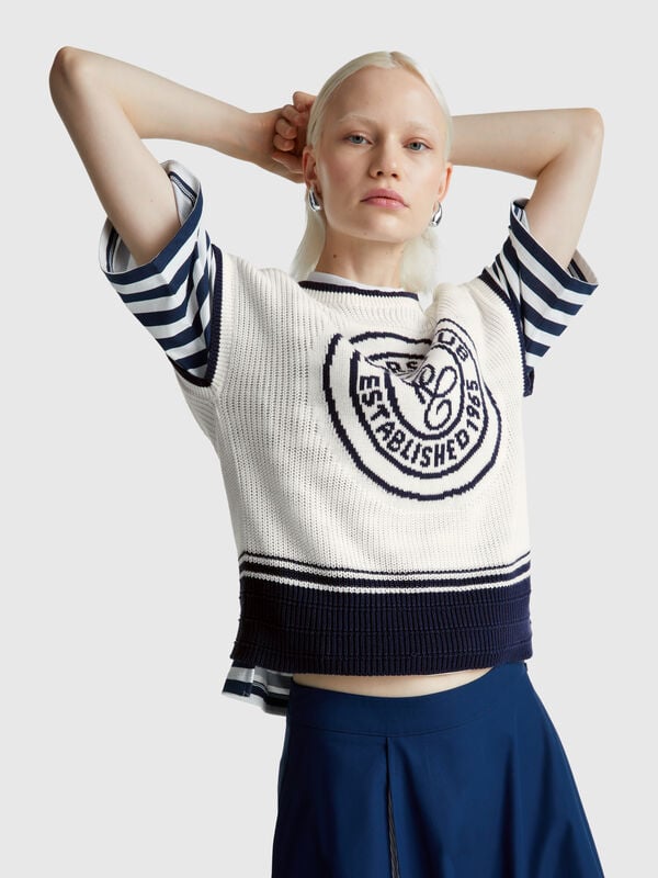 Gilet avec incrustation Femme