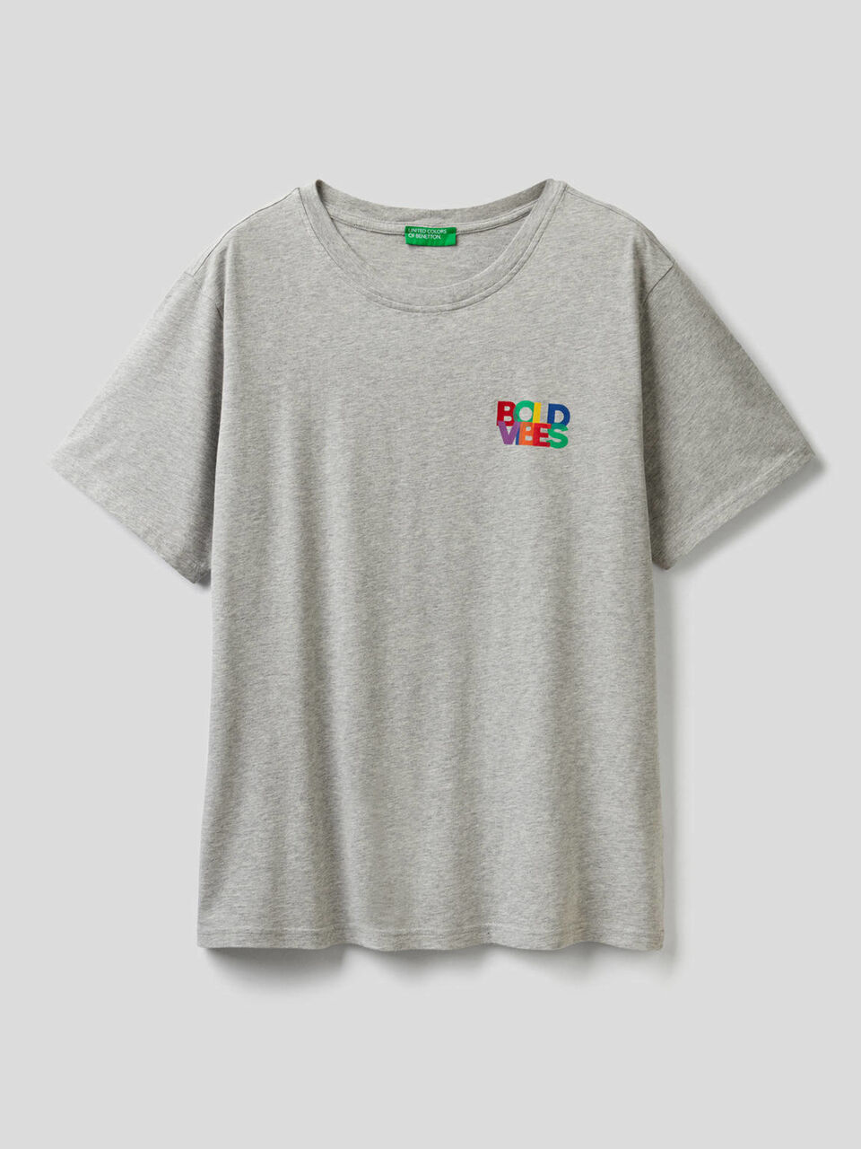 T-shirt gris avec imprimé multicolore image number 1