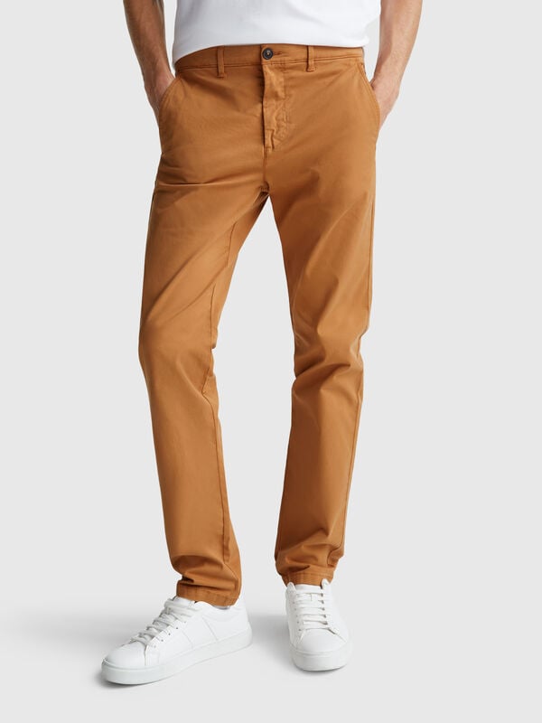 Pantalon chino slim en coton Homme