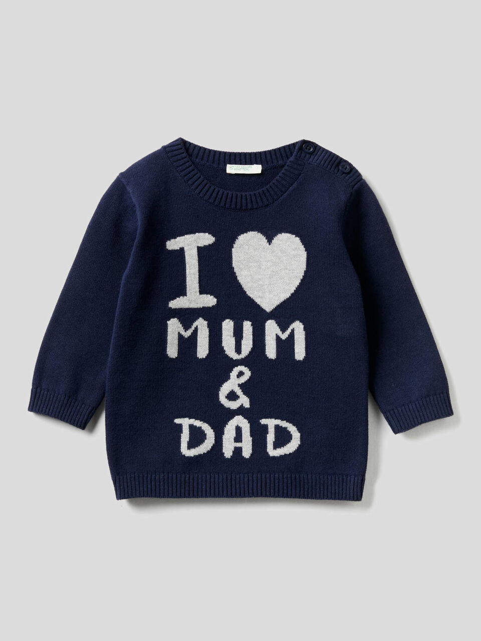 Pull 100% coton avec motif en intarsia image number 1