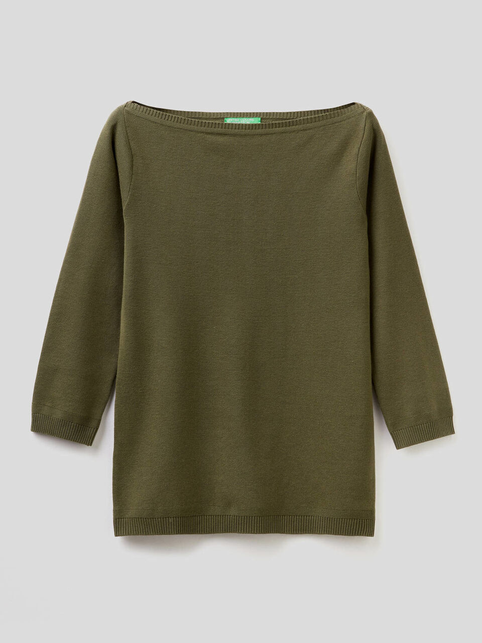 Pull 100% coton avec encolure bateau image number 1