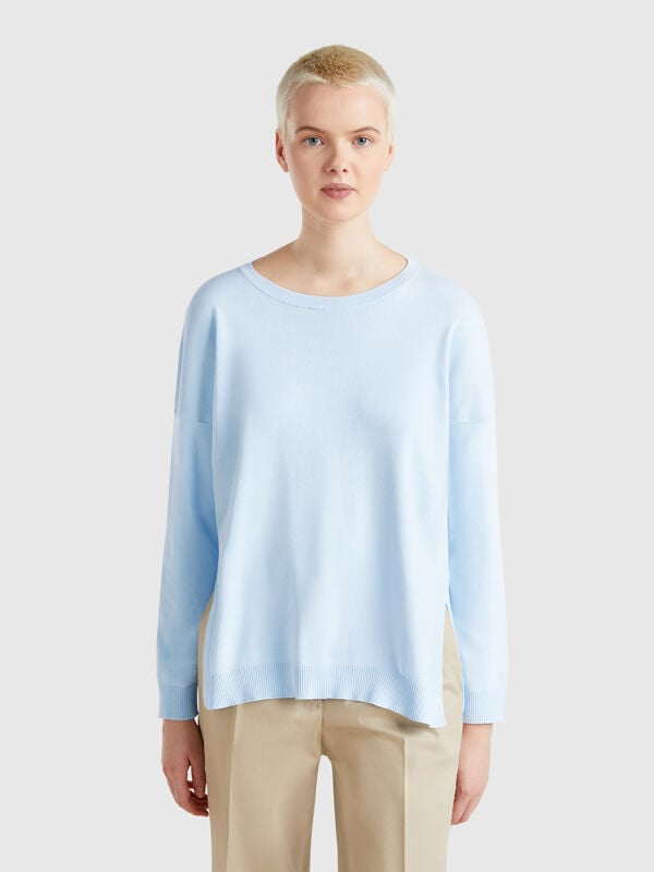 Pull over-fit en coton Femme