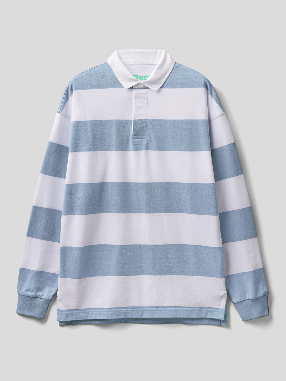 Polo de rugby rayé en coton bio image number 1