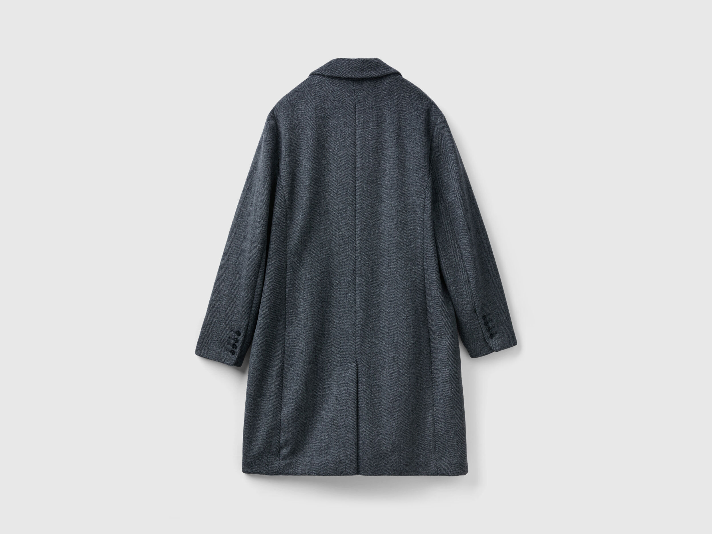 Manteau court en laine m lang e Gris Fonc Benetton