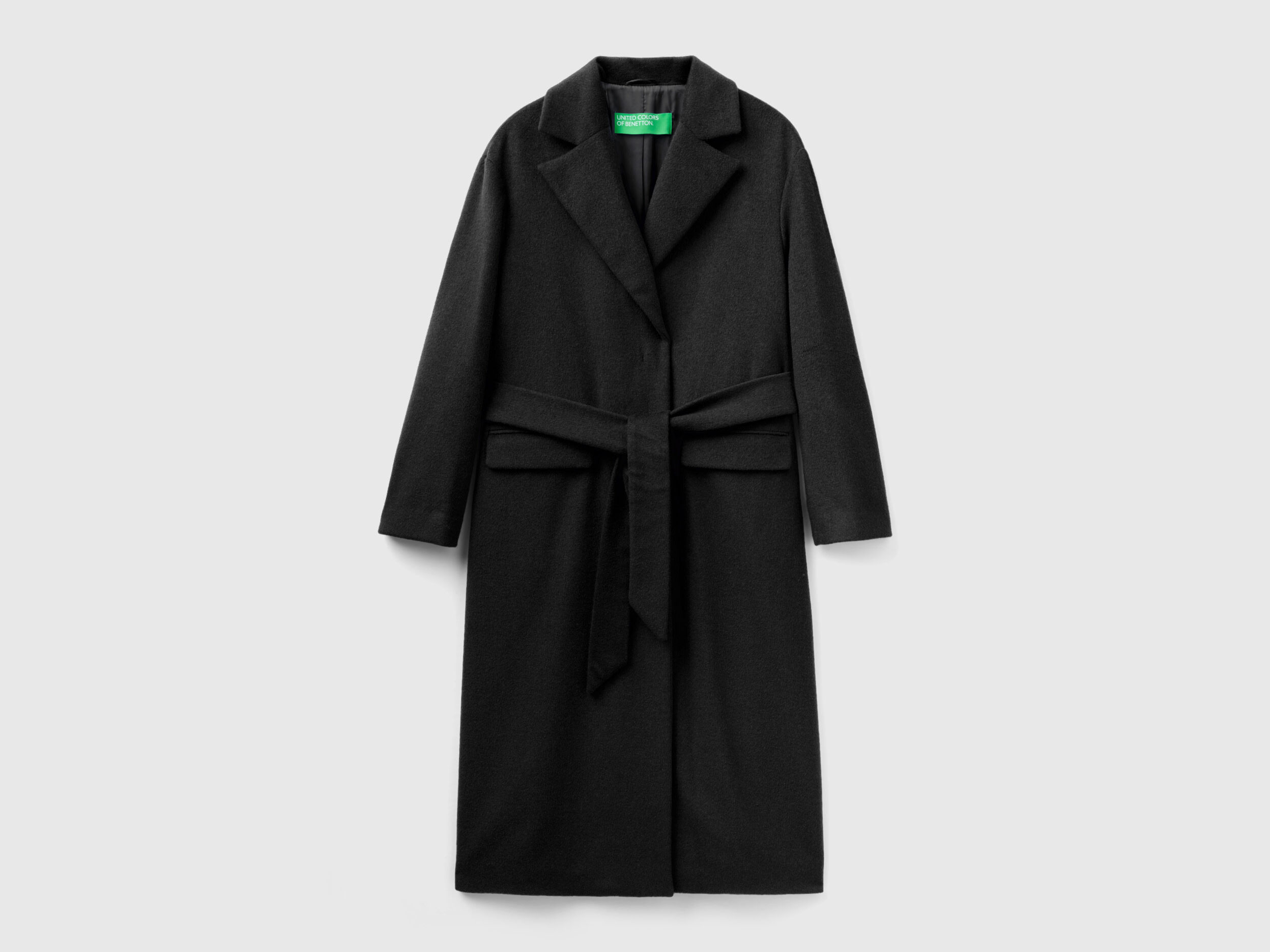 Manteau noir sales femme ceinture