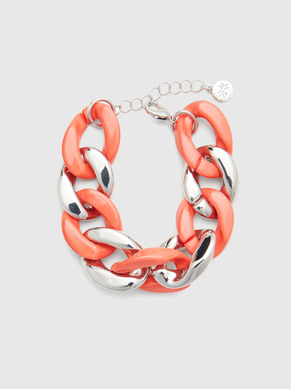 Silver and pink chain bracelet Femme