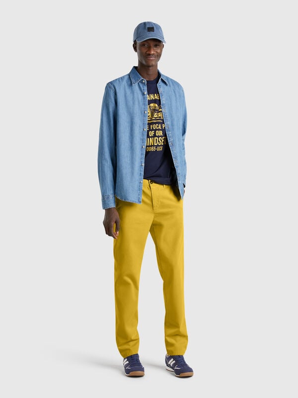 Chino slim jaune moutarde Homme