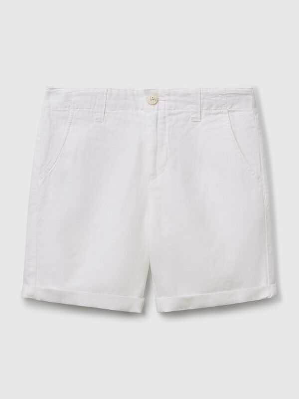 Bermuda chino en lin mélangé Garçon