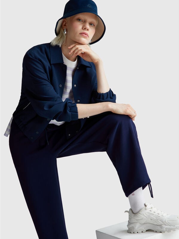 Pantalon avec élastique et cordon de serrage Femme