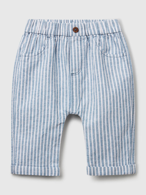 Pantalon rayé en lin mélangé Naissancede