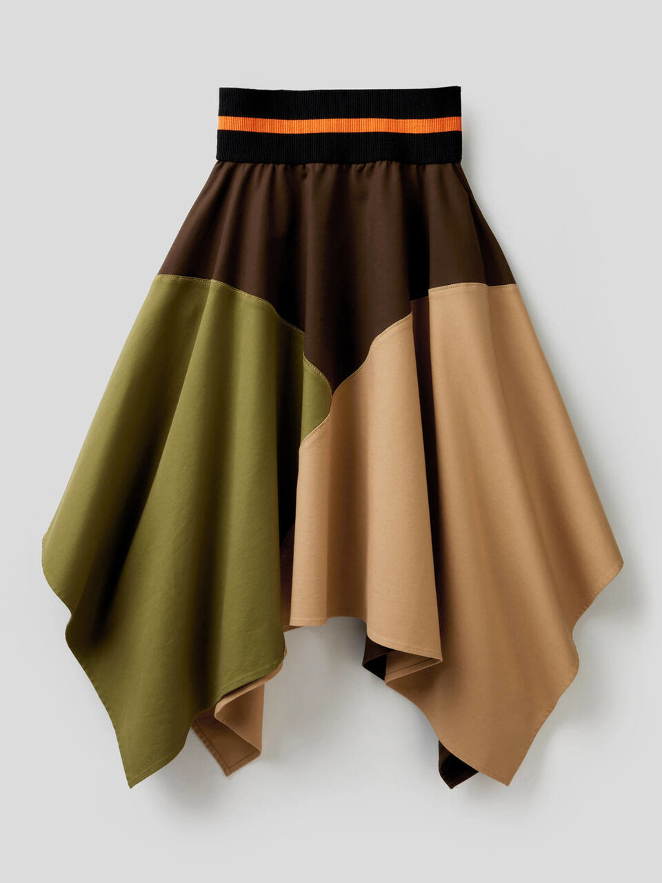 Jupe asymétrique color block image number 1