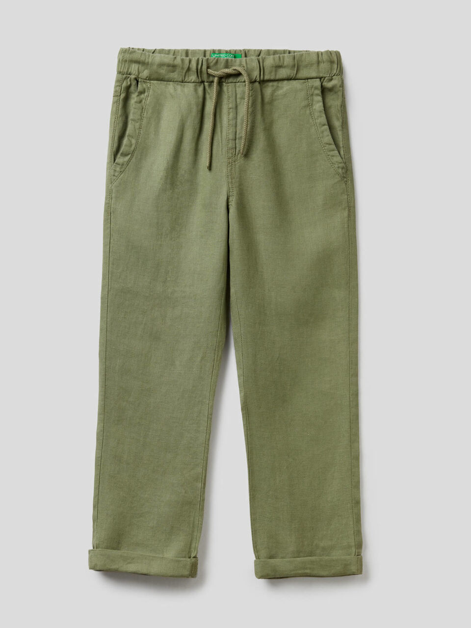 Pantalon 100% lin avec cordon de serrage image number 1