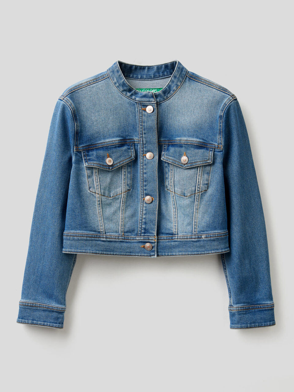 Blouson cropped en jeans image number 1